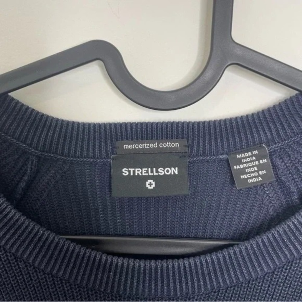Strellson Sweater Anton-R Mercerized Cotton Blue Small - Picture 3 of 7